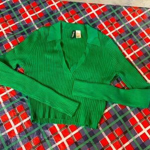 💰Divided crop top Kelly green Nwot small